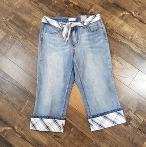 Lane Bryant Jeans (Capris) - size 14 w/blue & white accents